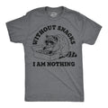 Mens Funny T Shirts Without Snacks I Am Nothing Sarcastic Graphic Novelty Tee