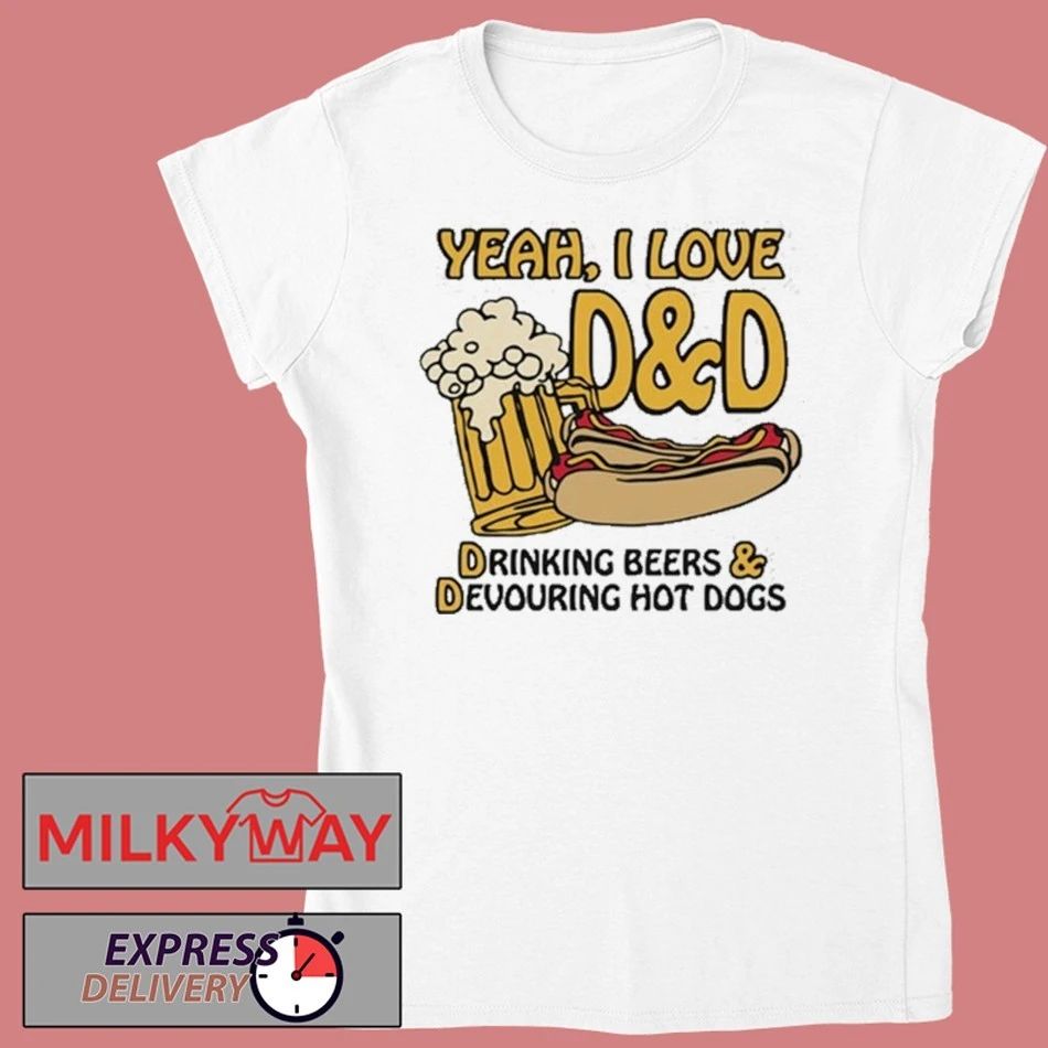 Yeah, I Love D&D, Drinking Beers & Devouring Hot Dogs Shirt