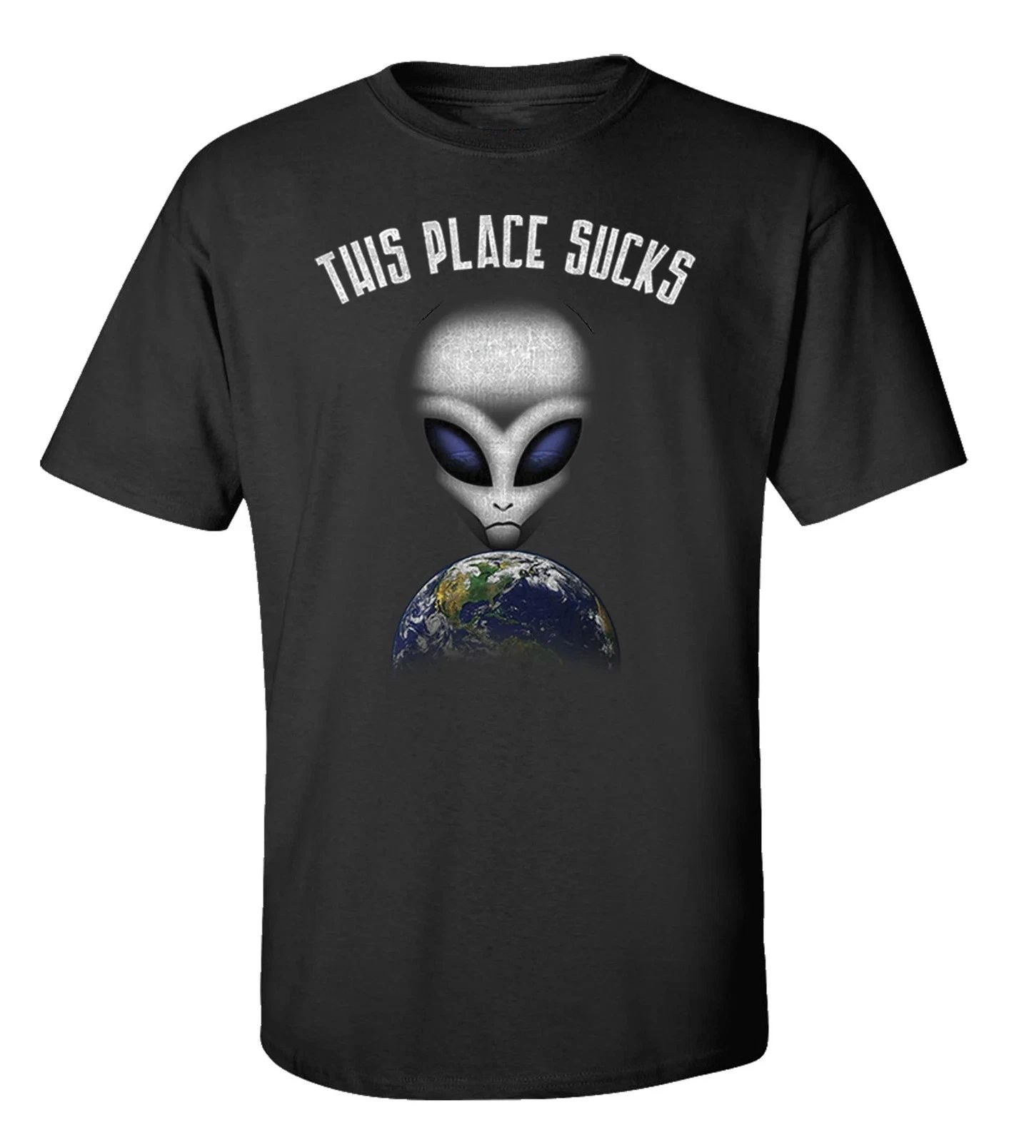 Funny This Place Sucks Adult Short Sleeve Tee Shirt Black