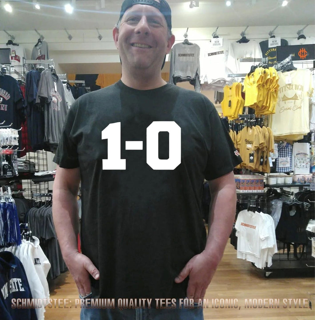 Giants Coach John Harbaugh Wearing 1-0 shirt