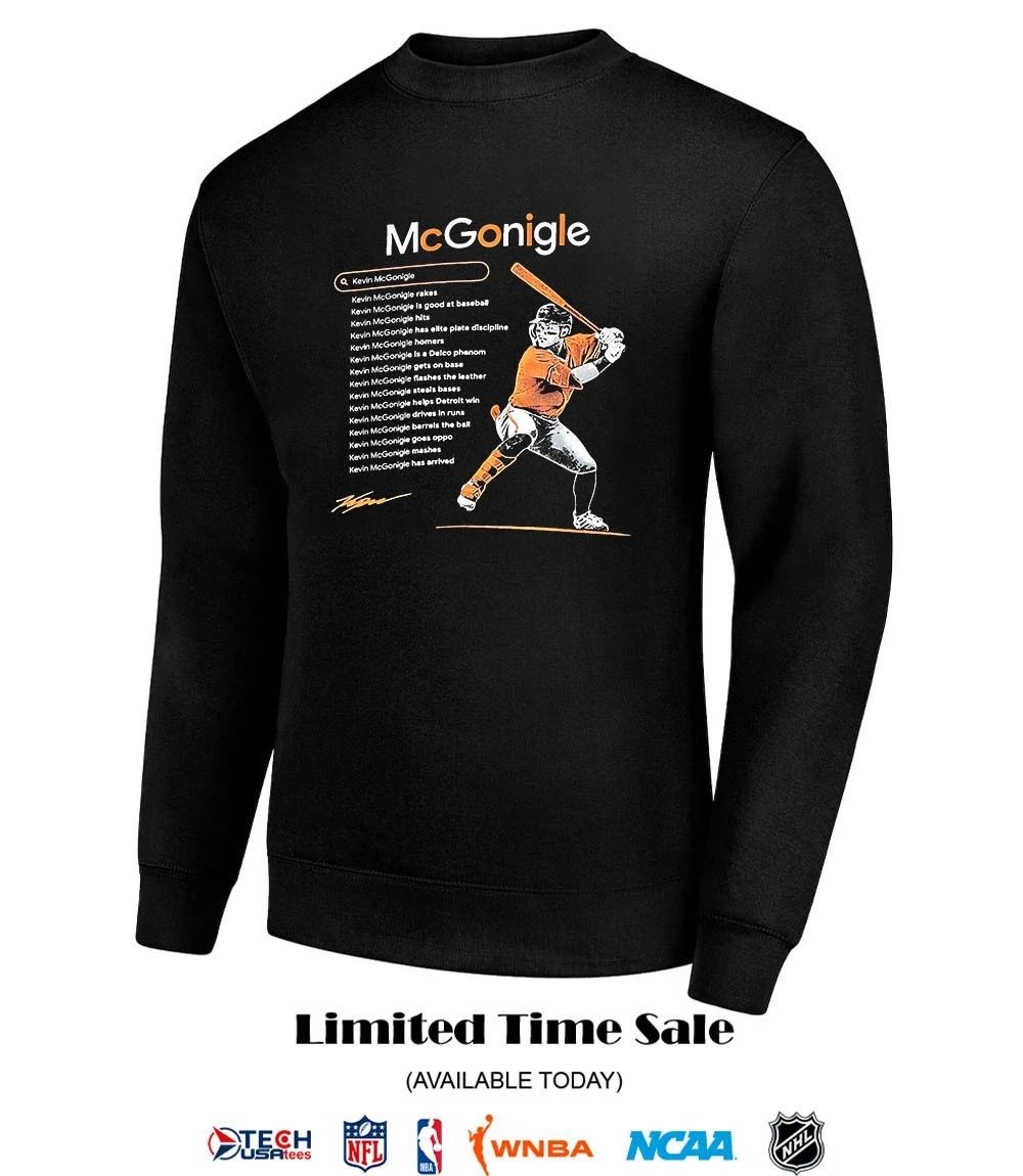 Kevin McGonigle Detroit Tigers Google search signature shirt