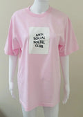 ASSC White Box Logo Pink T-Shirt Size M Street Fashion Hype Beast Unisex Rare
