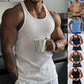 Mens Knitted Fitness Tank Top Bodybuilding Top Sportswear