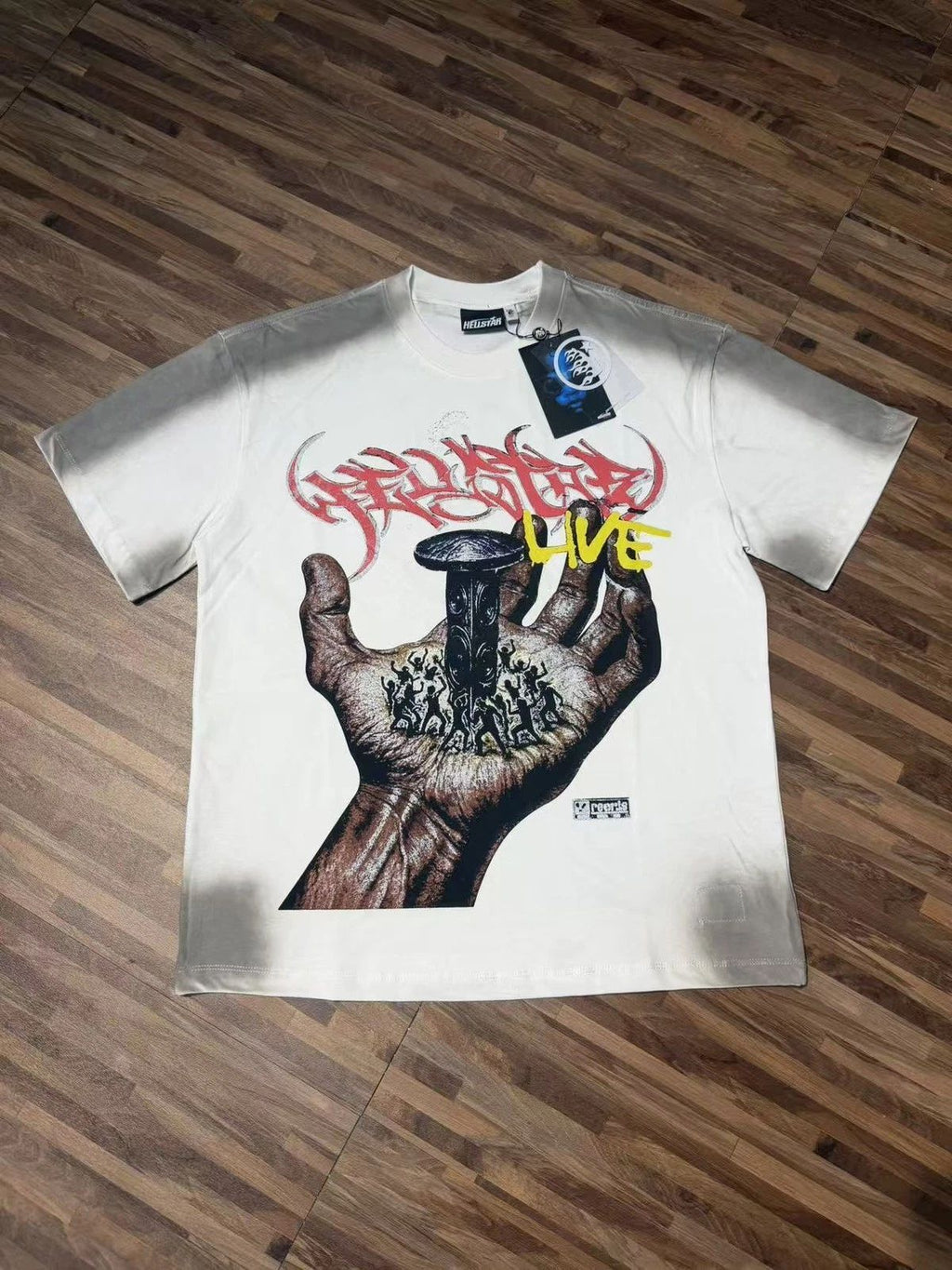 26SS Hell Studios star Palm nail small person Mens trendy short sleeved T-shirt