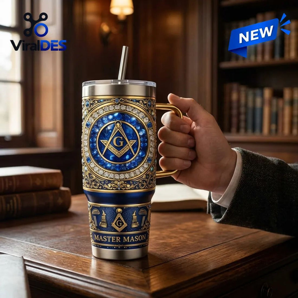 Master Mason Blue Gold Stanley Tumbler