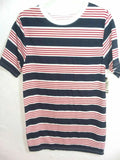 OPEN TRAILS -MEN SIZE "M"  "L" RED/WHITE/NAVY STRIPE-SHORT SLEEVE-SHIRT