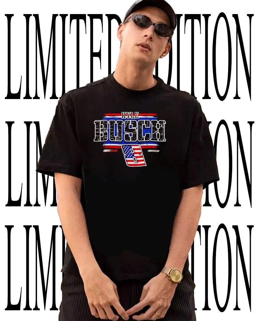 NASCAR Kyle Busch 8 American flag t-shirt