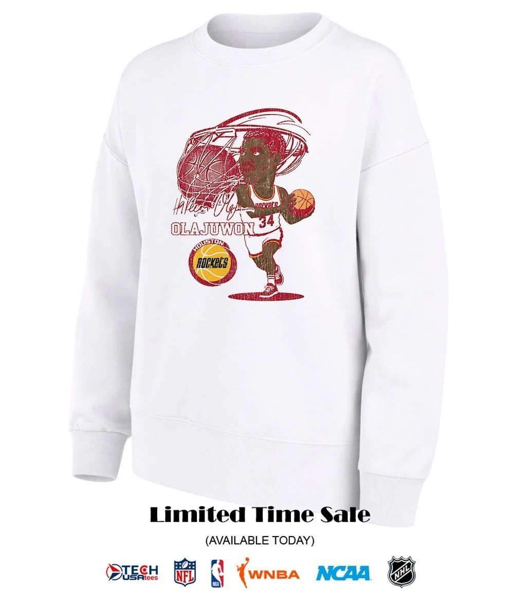 Houston Rockets Hakeem Olajuwon signature caricature shirt