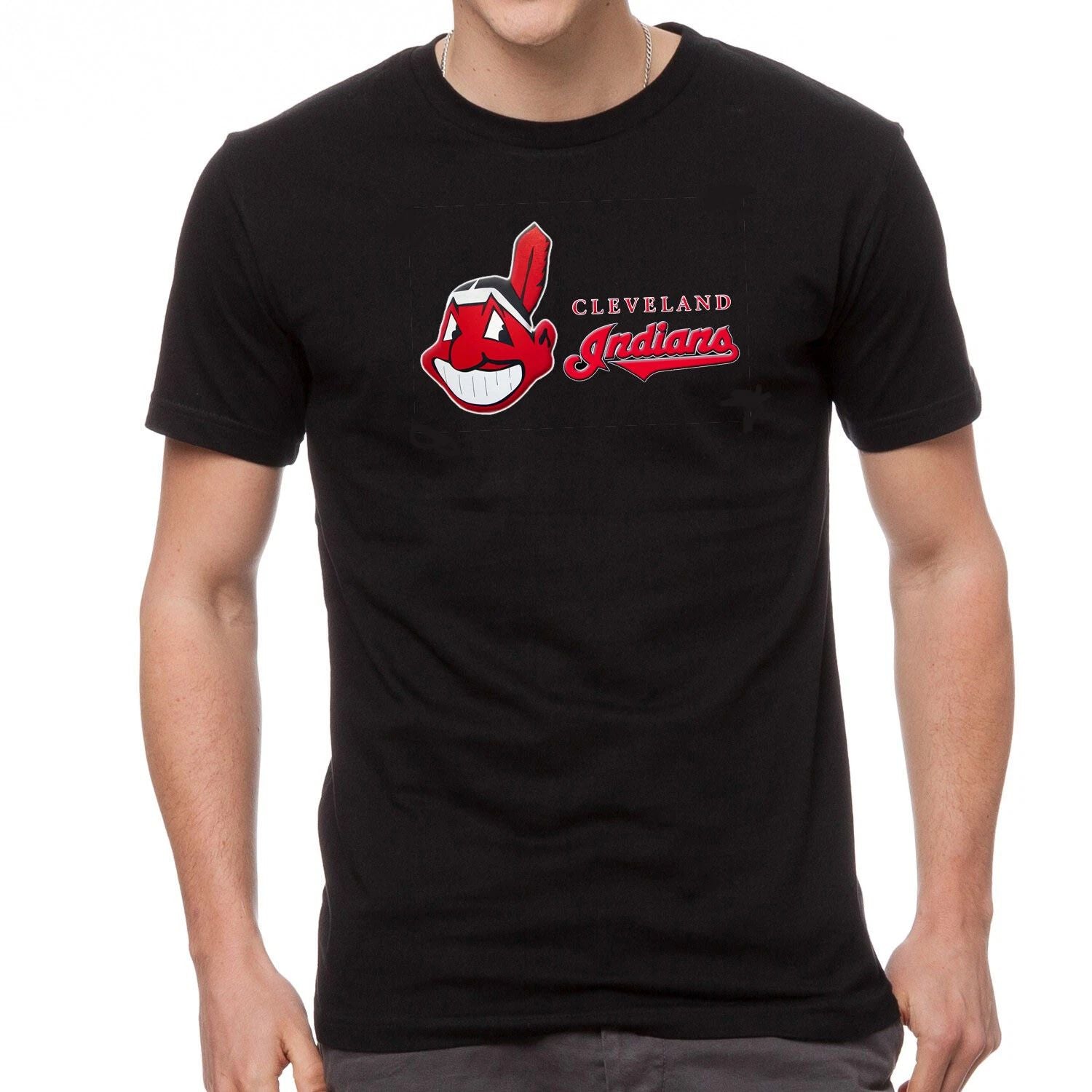 Cleveland Indians Logo Black T-Shirt -592