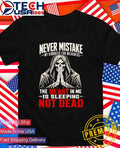 Skeleton Never mistake my kindness for weakness the beast in me is sleeping not dead shirt