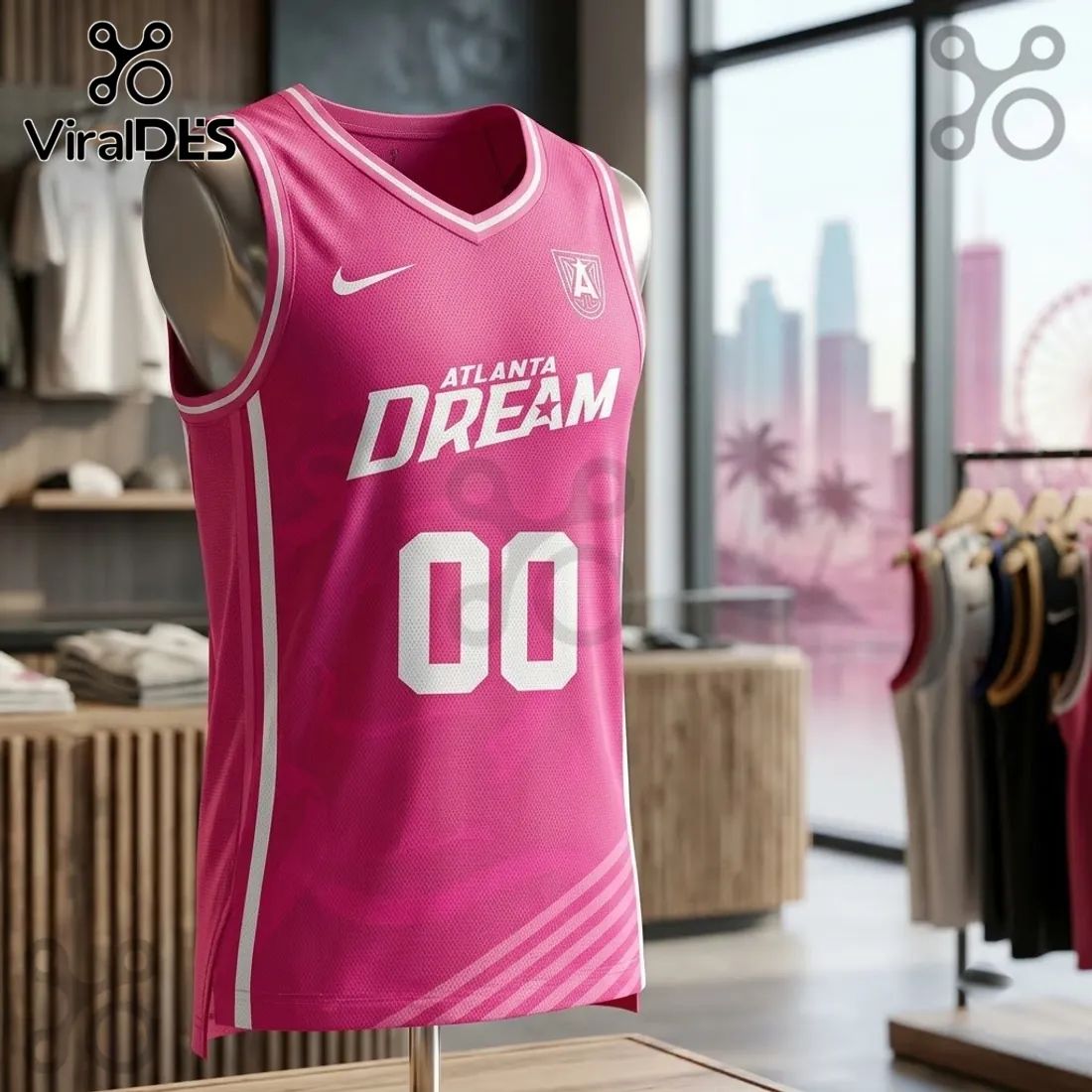Atlanta Dream Pink Breast Cancer Awareness Basketball Jersey