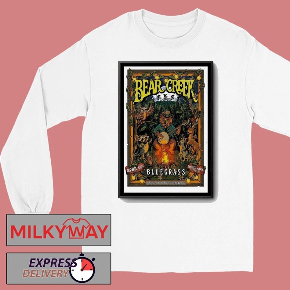 Bear Creek Bluegrass Bicycle Music Social April 18th in Columbia, MO Poster shirt