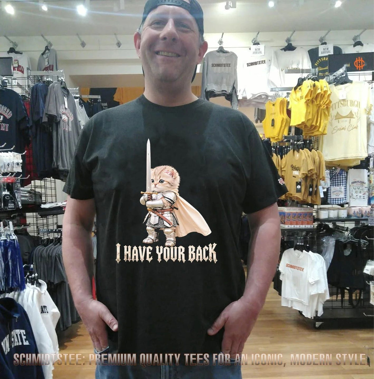 Medieval Cat Knight I have your back meme shirt