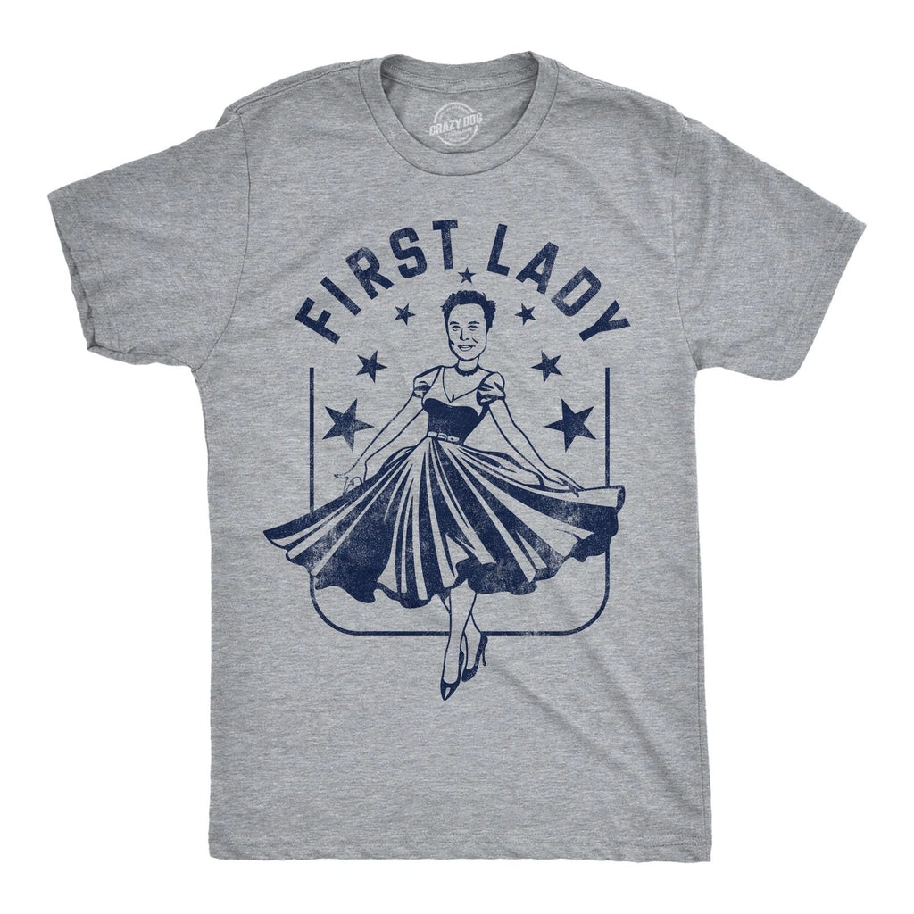 Mens Funny T Shirts First Lady Elon Sarcastic Political Graphic Novelty Tee for