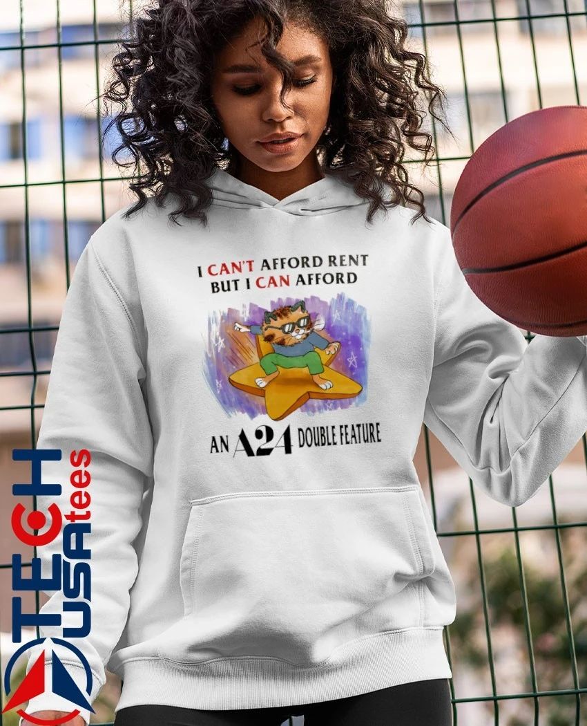 Cat I can’t afford rent but I can afford an A24 double feature shirt