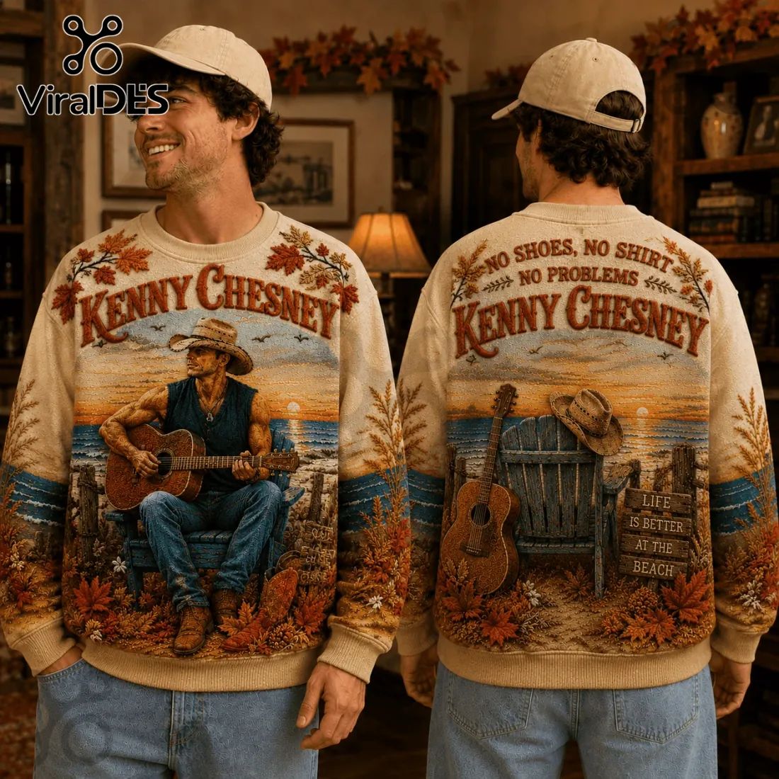 Kenny Chesney Old Blue Chair Ugly Sweater