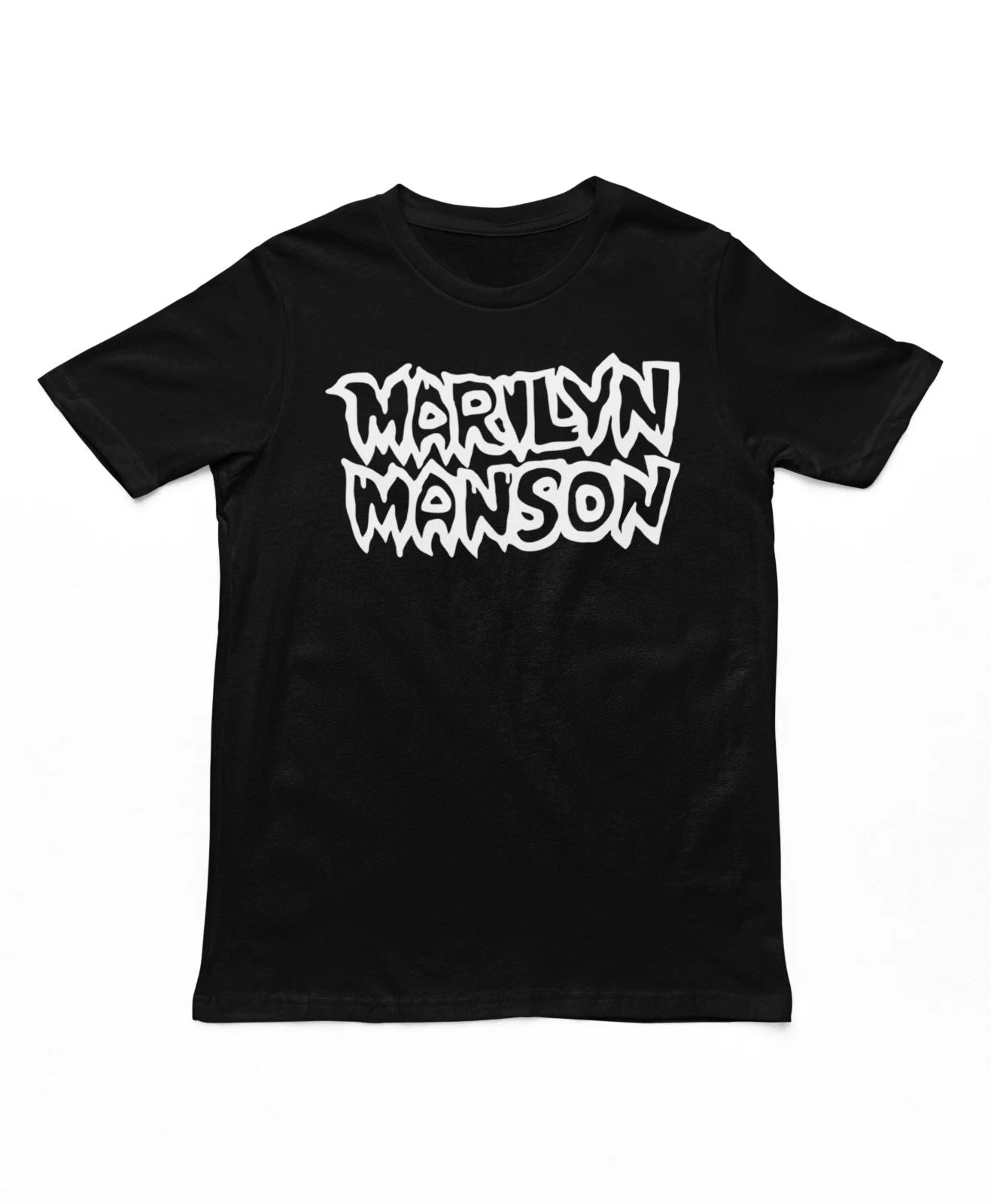 Marilyn Manson Classic Logo Mens T Shirt Music Classic Rock Band Tee New Black