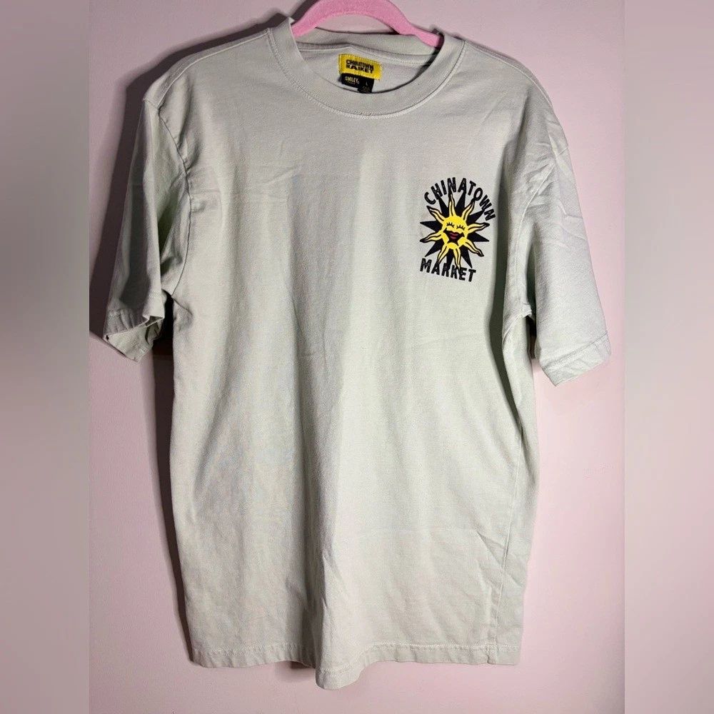 Chinatown Market Sunshine over the Pyramid  Graphic Pale Green T Shirt Men's L