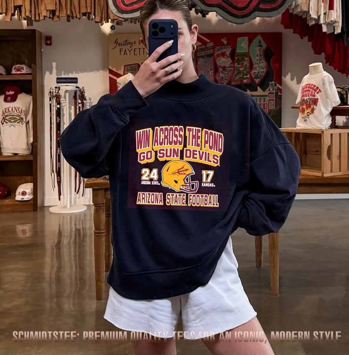 Arizona State Sun Devils beat Kansas Jayhawks Score Win Across The Pond Go Sun Devils shirt