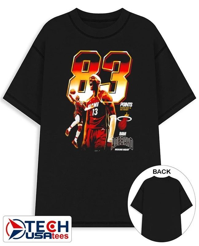 Bam Adebayo Miami Heat Second-Most Points in an NBA Game Milestone shirt
