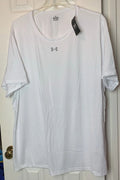 Under Armour Mens White Team Tech Polyester Shirt Big & Tall Size 5XL NWT New