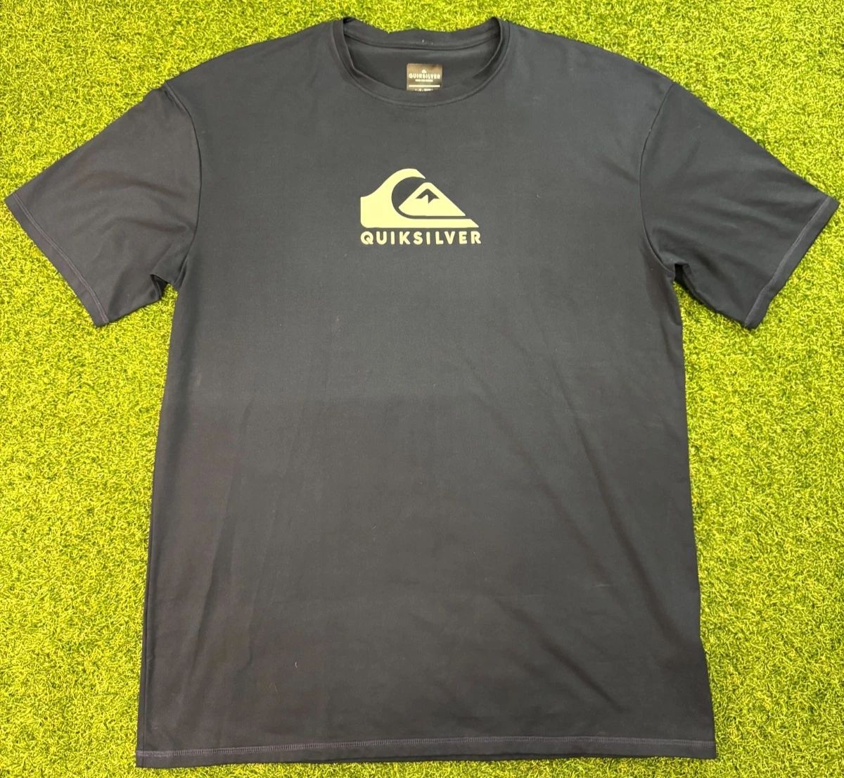 Quiksilver Surfing T Shirt Mens L Black EV Comp Logo Cotton Streetwear Outdoor