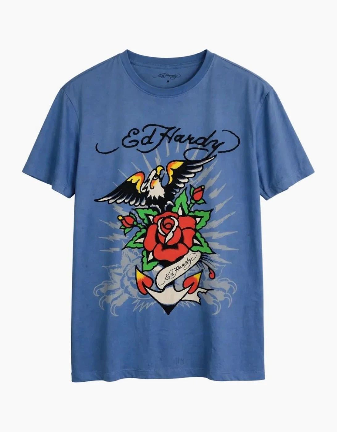 ED Hardy Eagle Vintage Wash Blue T-Shirt