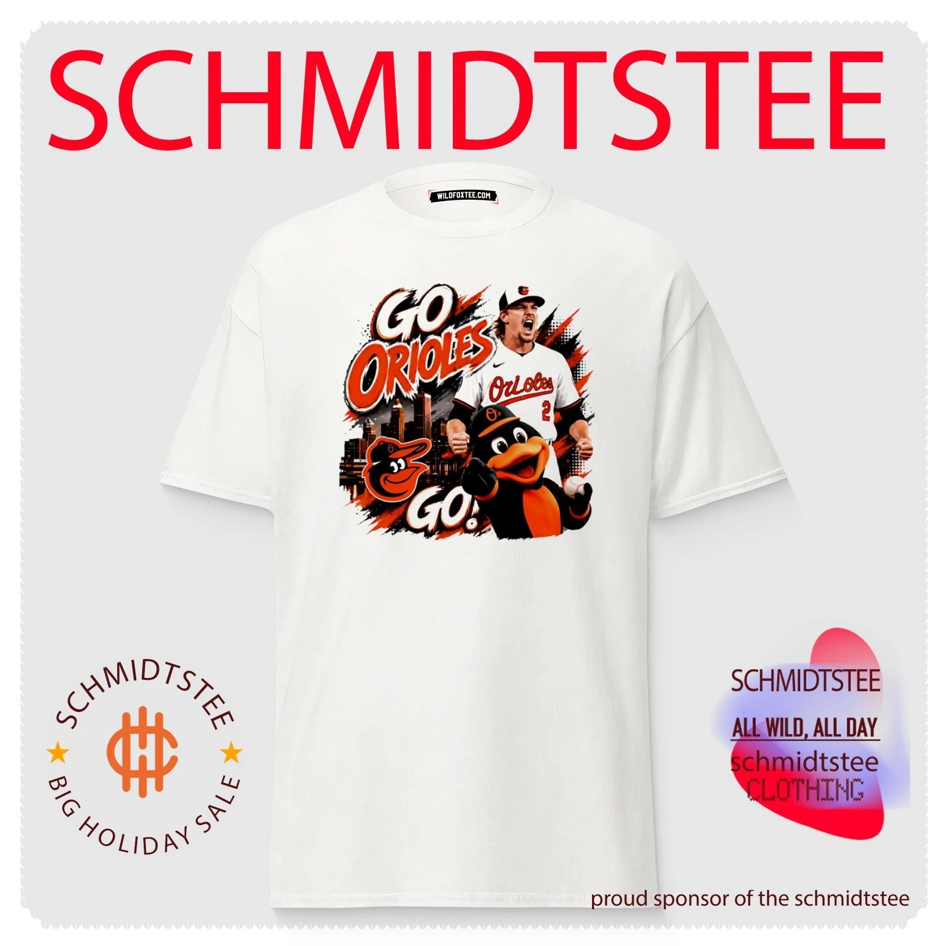 Baltimore Orioles Go Orioles mascot graphic shirt