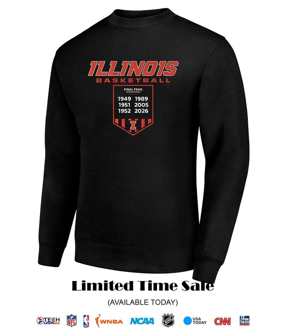 Illinois Fighting Illini Basketball 2026 Final Four 6 times Banner shirt