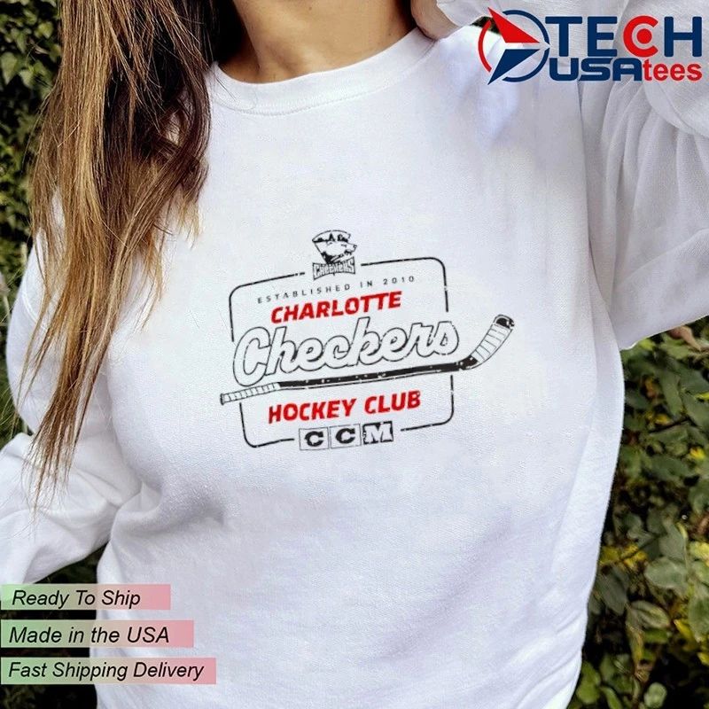 Charlotte Checkers Hockey Club CCM est in 2010 logo shirt