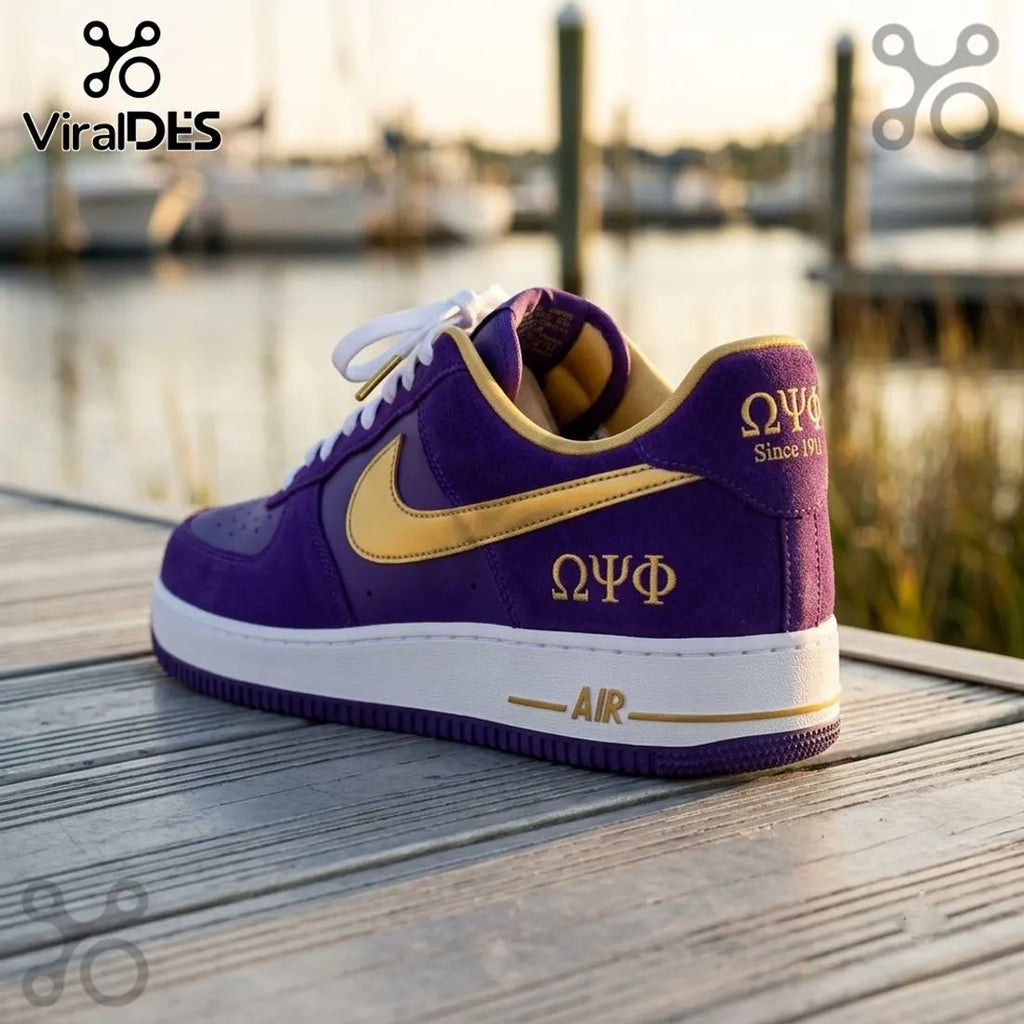Omega Psi Phi Purple Suede Air Force 1 Sneakers