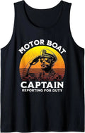 Motor Boat Captain Reporting for Duty Funny Tank Top