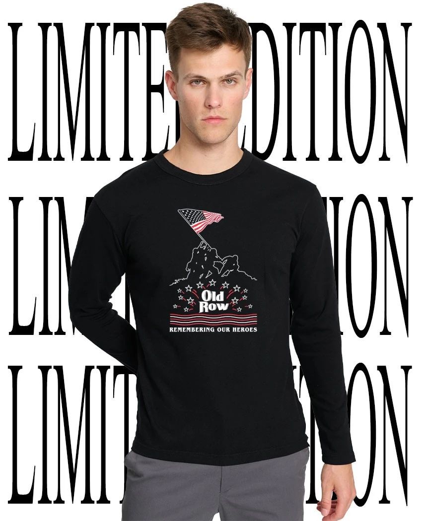 Old Row Remembering Our Heroes American Flag Raising Patriotic Military shirt