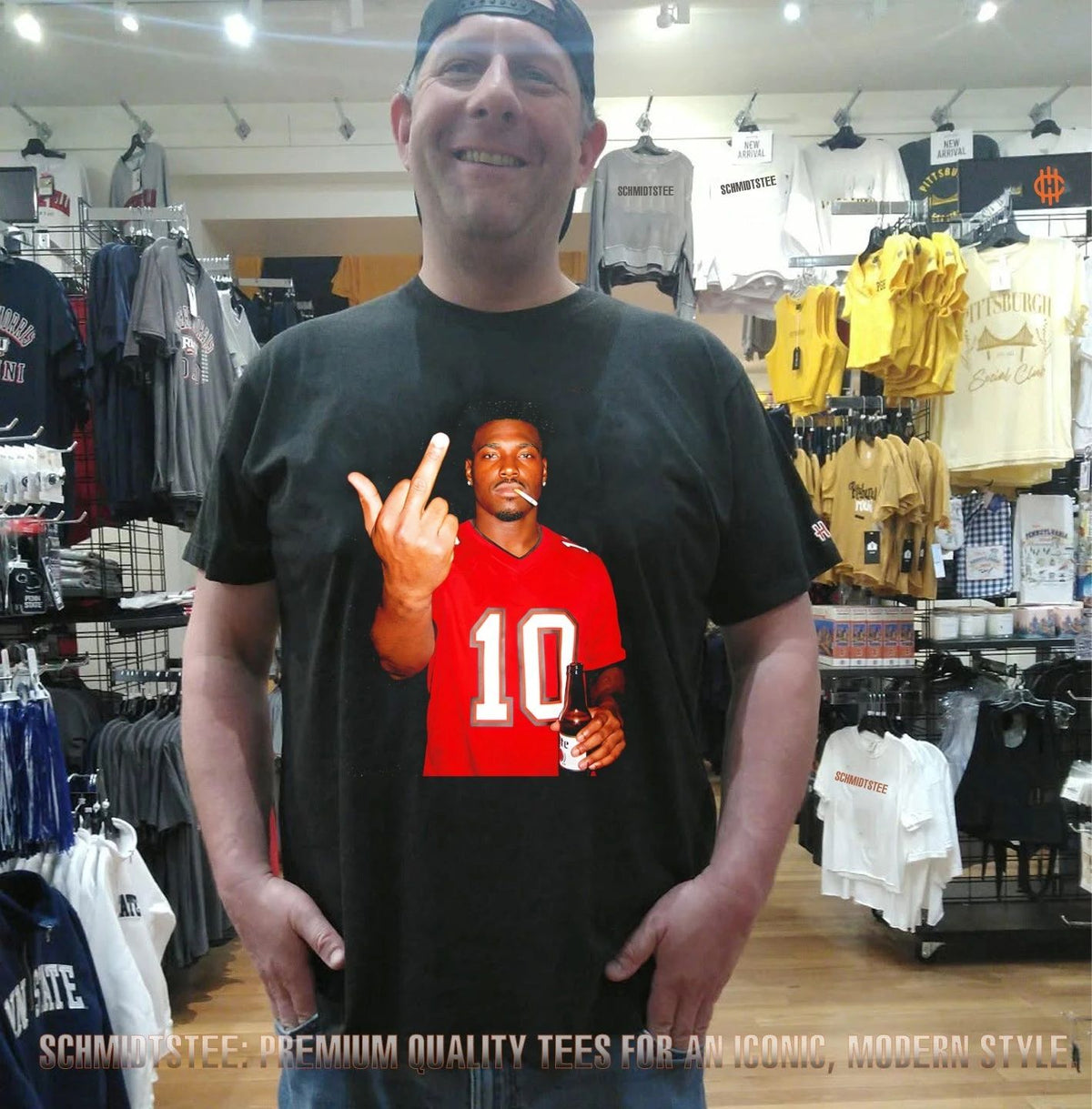 Jalon Daniels Tampa Bay Buccaneers holding beer middle finger shirt