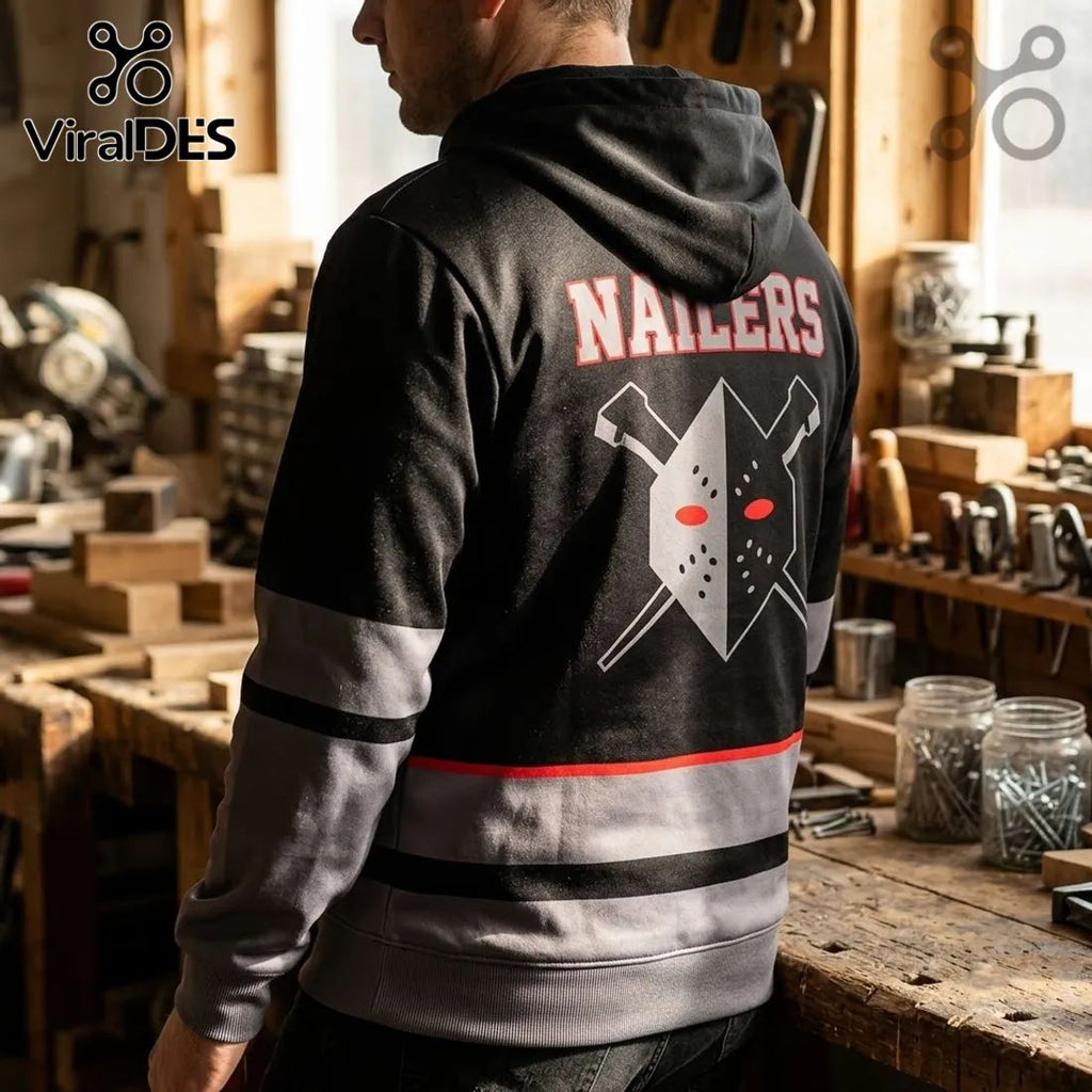 Wheeling Nailers ECHL Alternate Hockey Mask Hoodie