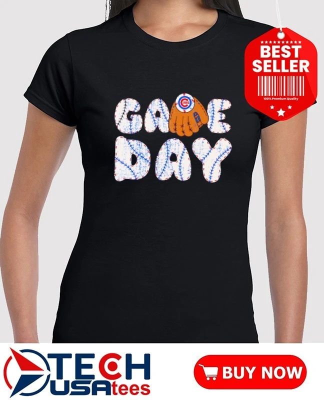 Game Day Chicago Cubs Baseball MLB glove shirt