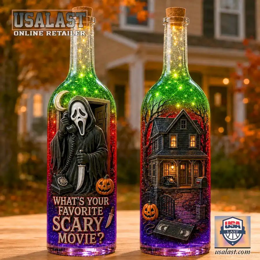 Ghostface Halloween Decor Bottle Lamp