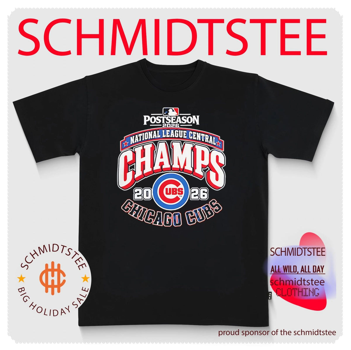 Chicago Cubs NL Central Division 2026 Champions baseball shirt