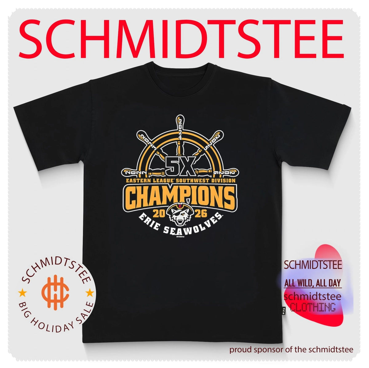 Erie SeaWolves BR 5X Eastern League Southwest Division Champions 2026 shirt