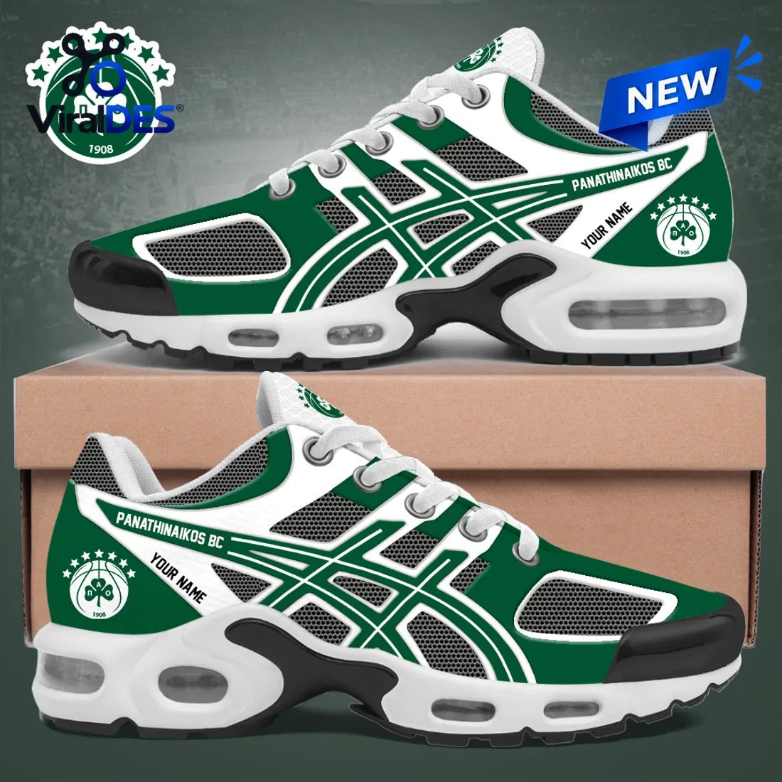Panathinaikos BC Green Personalized Air Max Plus Sneakers