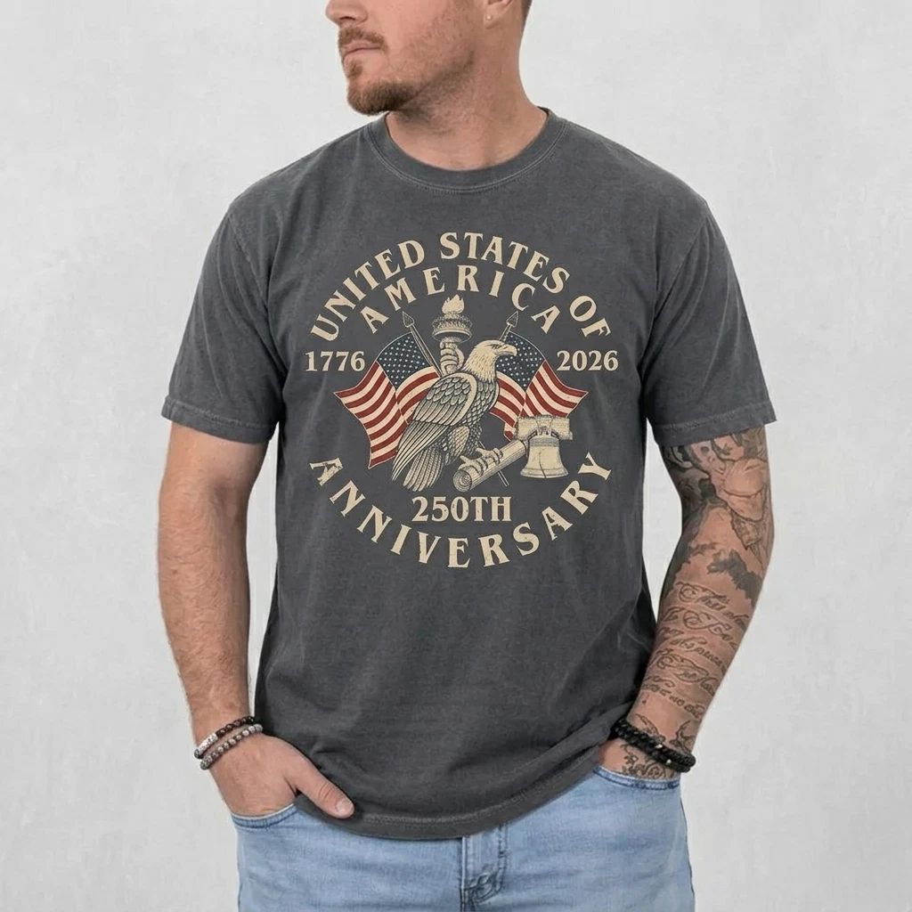 USA 250th Anniversary Shirt USA Flag Vintage T-Shirt, 4th of July Patriotic Gift