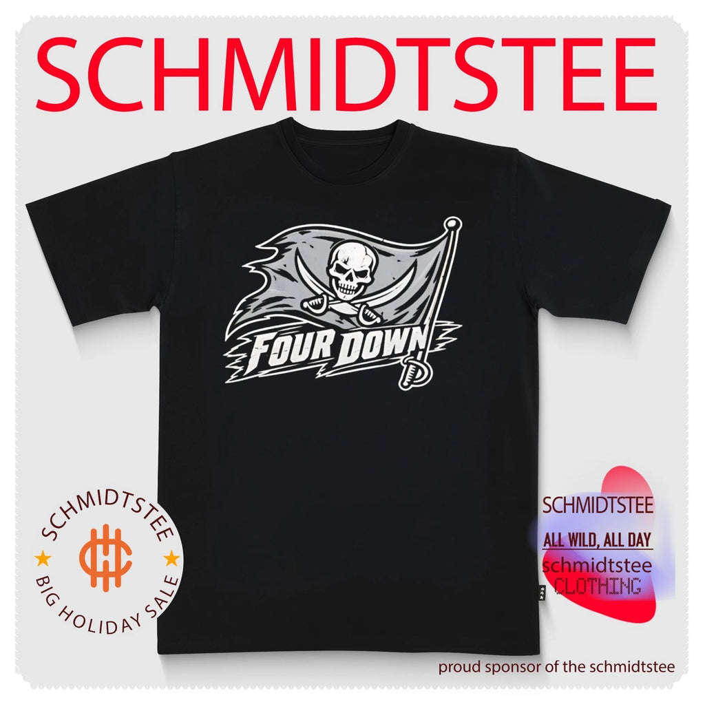 Four Down Tampa Bay Buccaneers Football pirate flag shirt