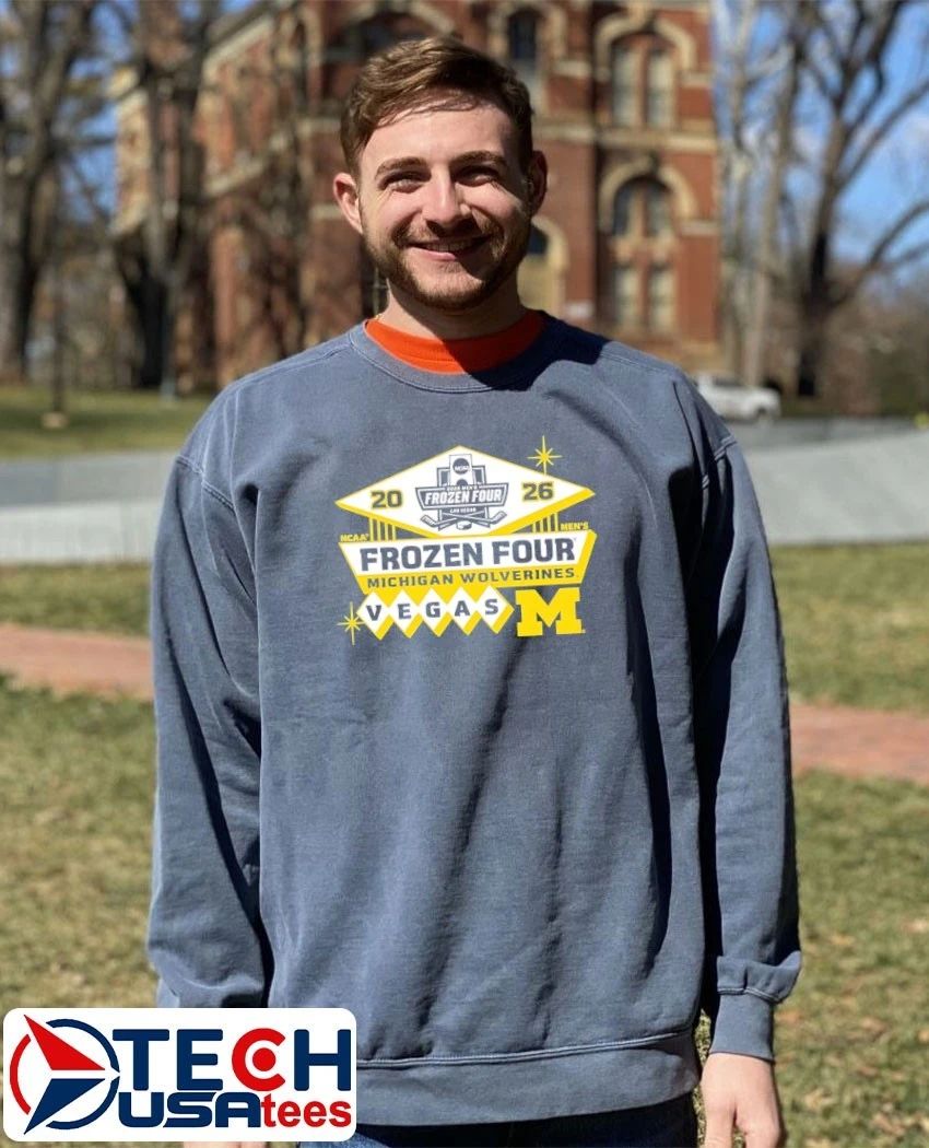 Michigan Wolverines 2026 NCAA Men’s Hockey Frozen Four Vegas logo shirt