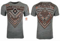AMERICAN FIGHTER Mens T-Shirt CRYSTAL RIVER TB Premium Biker MMA Gray Gym 14