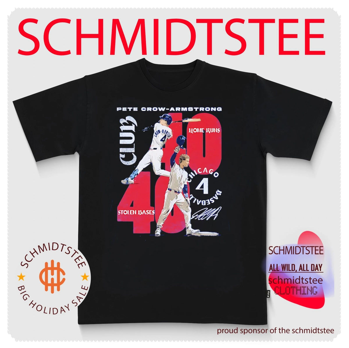 Pete Crow-Armstrong Chicago Cubs 40-40 Club Grunge signature shirt