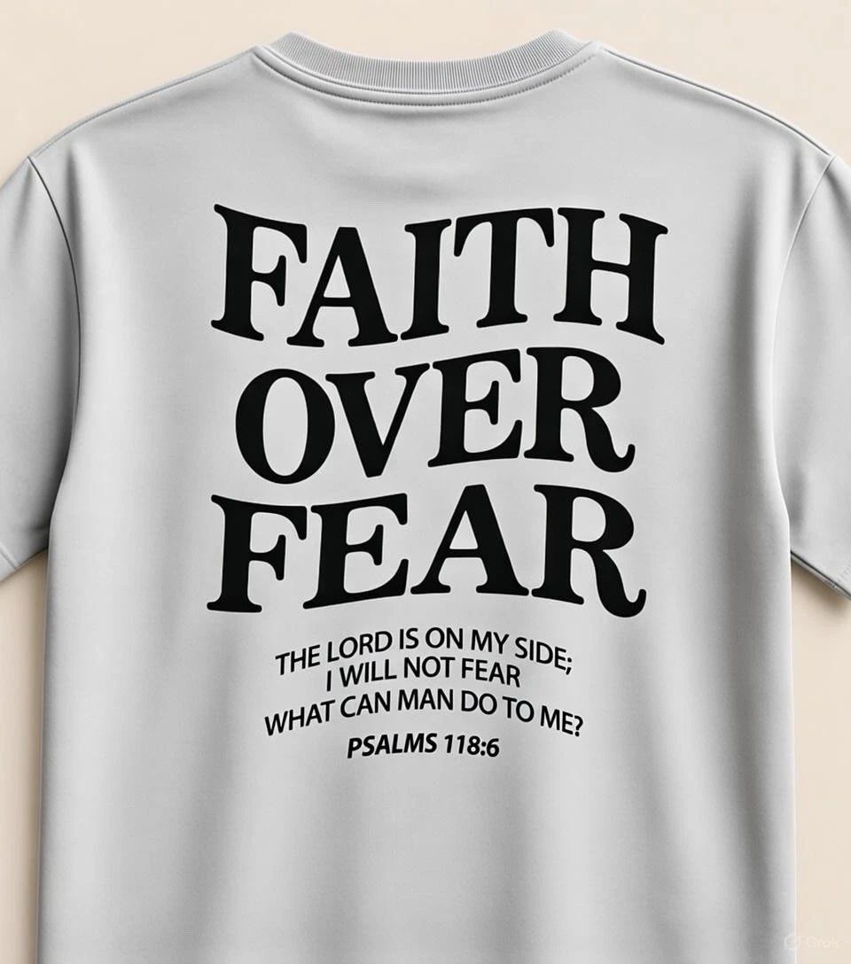 Faith Over Fear Christian Graphic T-Shirt Men's and Women's Trendy Cotton Tee