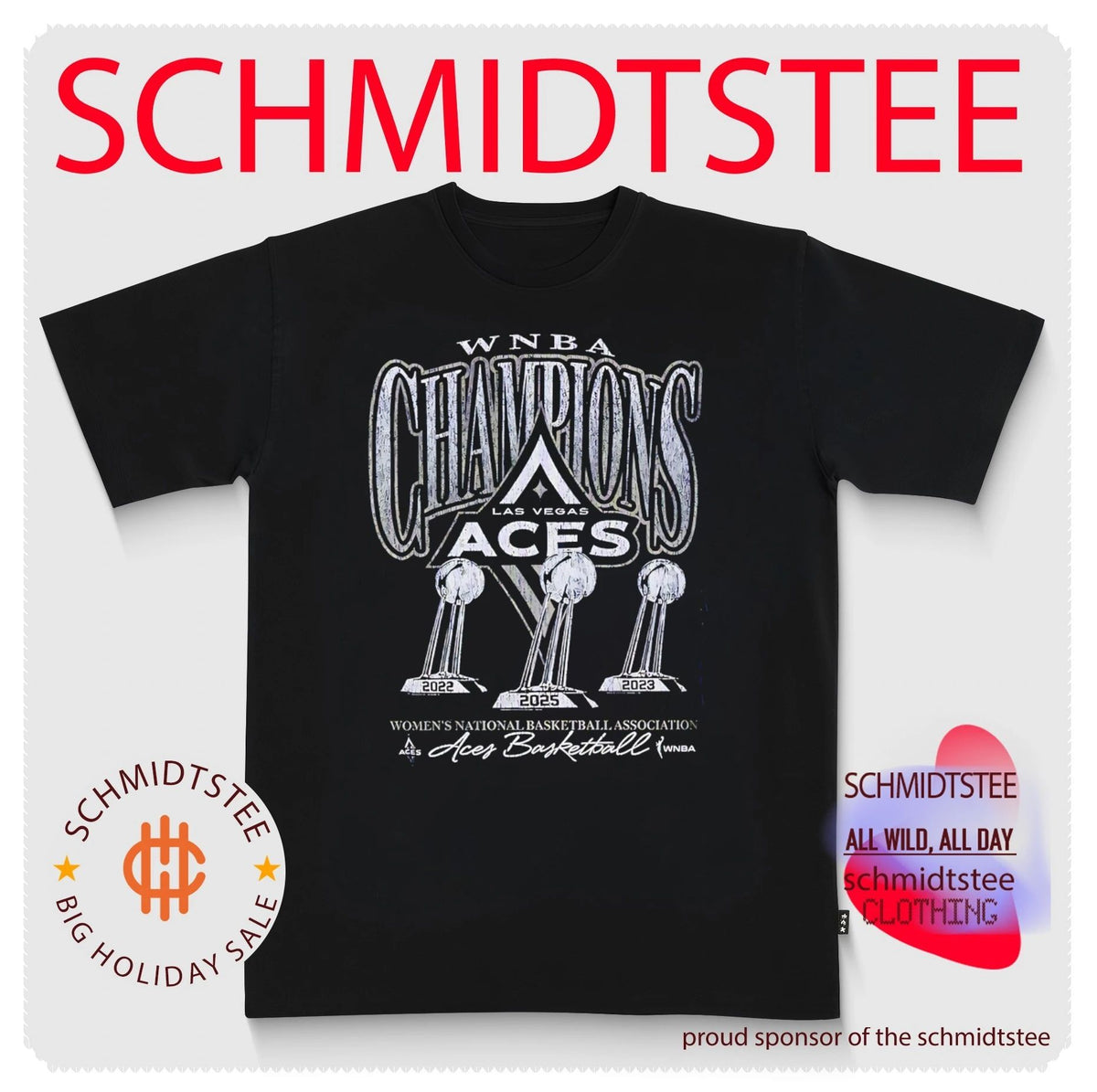 Las Vegas Aces WNBA Champions 2022 2023 2025 Trophies shirt