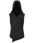 Punk Rave Mens Distressed Apocalyptic Gothic Asymmetric Hooded Tank Top Vest
