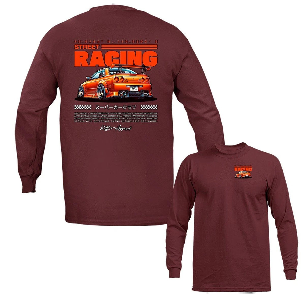 Street Racing Urban Imported Tuned Custom JDM Sports Car Graphic Long Sleeve