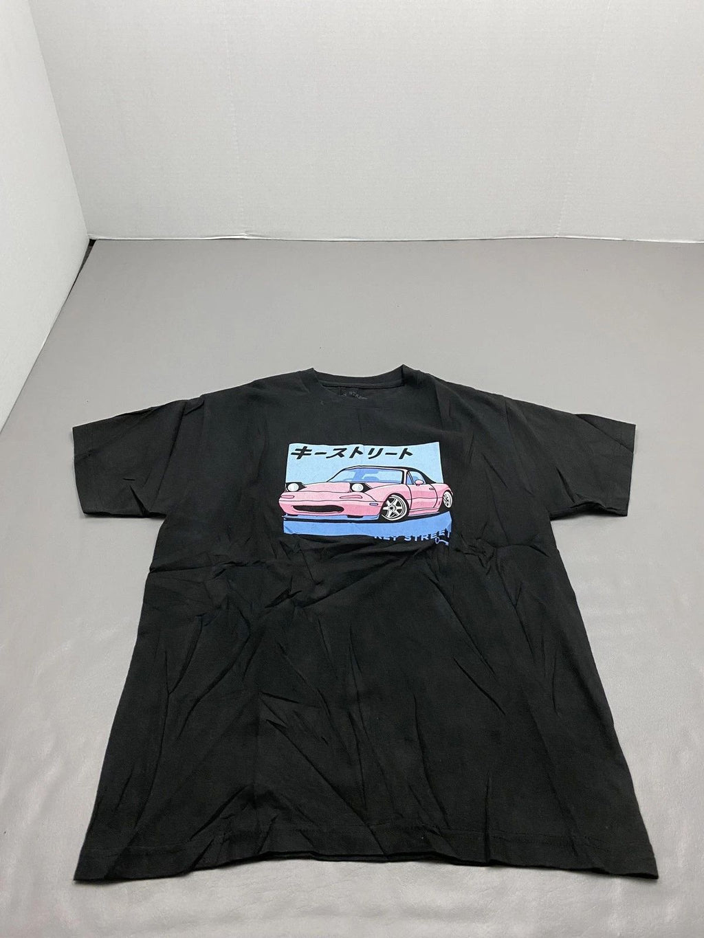 Key Street Shirt Mens Medium Black Pink Car Graphic Tee Anime Japanese JDM